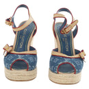 LOUIS VUITTON Monogram Denim Espadrille Sandals Blue LV Auth ar14173V-2