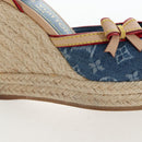 LOUIS VUITTON Monogram Denim Espadrille Sandals Blue LV Auth ar14173V-20