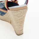 LOUIS VUITTON Monogram Denim Espadrille Sandals Blue LV Auth ar14173V-22