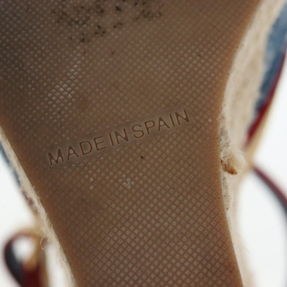 LOUIS VUITTON Monogram Denim Espadrille Sandals Blue LV Auth ar14173V