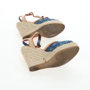 LOUIS VUITTON Monogram Denim Espadrille Sandals Blue LV Auth ar14173V-6