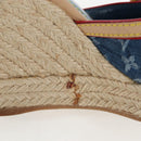LOUIS VUITTON Monogram Denim Espadrille Sandals Blue LV Auth ar14173V-8
