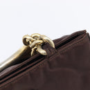 PRADA Hand Bag Nylon Brown Gold Tone Auth ar14174-10