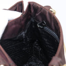 PRADA Hand Bag Nylon Brown Gold Tone Auth ar14174-21