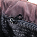 PRADA Hand Bag Nylon Brown Gold Tone Auth ar14174-22