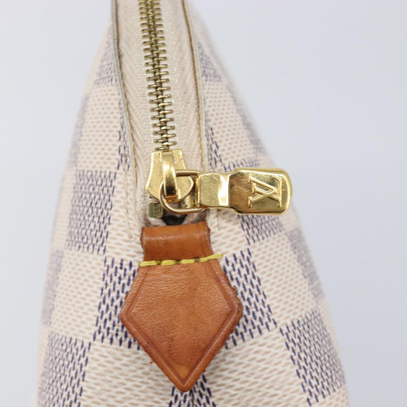 LOUIS VUITTON Damier Azur Pochette Cosmetic PM Pouch N60024 LV Auth ar14175A