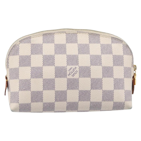 LOUIS VUITTON Damier Azur Pochette Cosmetic PM Pouch N60024 LV Auth ar14175A