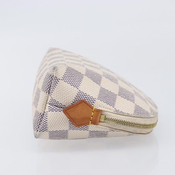 LOUIS VUITTON Damier Azur Pochette Cosmetic PM Pouch N60024 LV Auth ar14175A