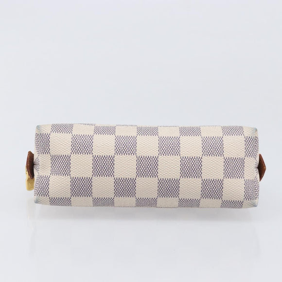 LOUIS VUITTON Damier Azur Pochette Cosmetic PM Pouch N60024 LV Auth ar14175A