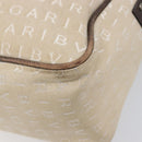 BVLGARI Tote Bag Canvas Beige Silver Auth ar14179-16