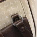 BVLGARI Tote Bag Canvas Beige Silver Auth ar14179-19