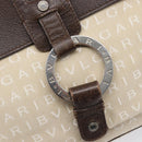 BVLGARI Tote Bag Canvas Beige Silver Auth ar14179-21