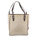 BVLGARI Tote Bag Canvas Beige Silver Auth ar14179-2