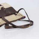 BVLGARI Tote Bag Canvas Beige Silver Auth ar14179-8