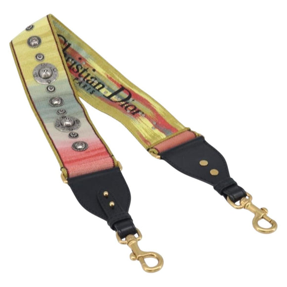 Christian Dior Shoulder Strap Canvas Multicolor Gold Tone Auth ar14181V