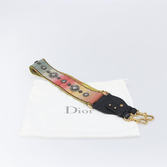 Christian Dior Shoulder Strap Canvas Multicolor Gold Tone Auth ar14181V