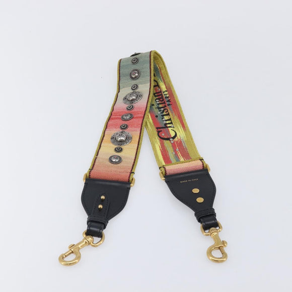 Christian Dior Shoulder Strap Canvas Multicolor Gold Tone Auth ar14181V