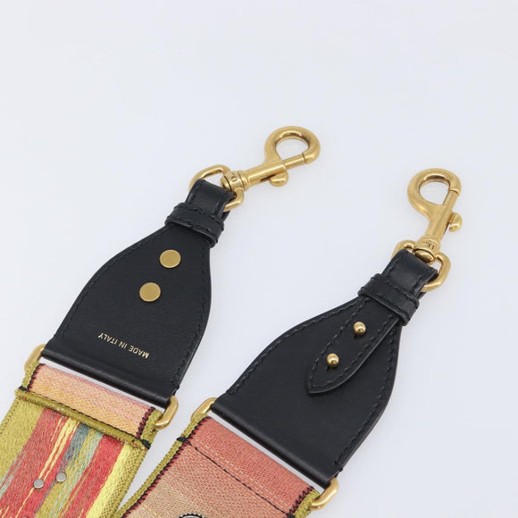 Christian Dior Shoulder Strap Canvas Multicolor Gold Tone Auth ar14181V