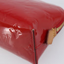 LOUIS VUITTON Monogram Vernis Pochette Cosmetic PM Pouch Red M90172 Auth ar14182-9