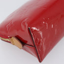 LOUIS VUITTON Monogram Vernis Pochette Cosmetic PM Pouch Red M90172 Auth ar14182-16