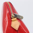 LOUIS VUITTON Monogram Vernis Pochette Cosmetic PM Pouch Red M90172 Auth ar14182-17
