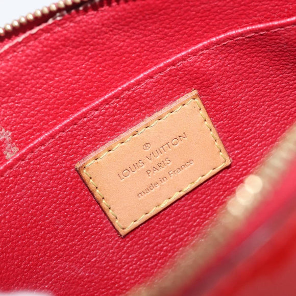 LOUIS VUITTON Monogram Vernis Pochette Cosmetic PM Pouch Red M90172 Auth ar14182