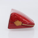 LOUIS VUITTON Monogram Vernis Pochette Cosmetic PM Pouch Red M90172 Auth ar14182-4