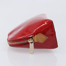 LOUIS VUITTON Monogram Vernis Pochette Cosmetic PM Pouch Red M90172 Auth ar14182-5