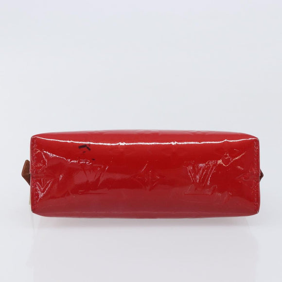 LOUIS VUITTON Monogram Vernis Pochette Cosmetic PM Pouch Red M90172 Auth ar14182