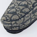 Christian Dior Trotter Canvas Saddle Pouch Navy Gold Tone Auth ar14184-11