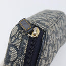 Christian Dior Trotter Canvas Saddle Pouch Navy Gold Tone Auth ar14184-14
