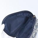 Christian Dior Trotter Canvas Saddle Pouch Navy Gold Tone Auth ar14184-15
