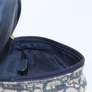 Christian Dior Trotter Canvas Saddle Pouch Navy Gold Tone Auth ar14184-18