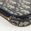 Christian Dior Oblique Jacquard Phone Shoulder Pouch Navy Gold Auth ar14186V-11