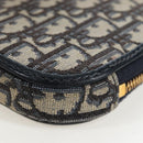 Christian Dior Oblique Jacquard Phone Shoulder Pouch Navy Gold Auth ar14186V-12