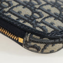 Christian Dior Oblique Jacquard Phone Shoulder Pouch Navy Gold Auth ar14186V-13