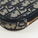 Christian Dior Oblique Jacquard Phone Shoulder Pouch Navy Gold Auth ar14186V-14
