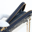 Christian Dior Oblique Jacquard Phone Shoulder Pouch Navy Gold Auth ar14186V-20