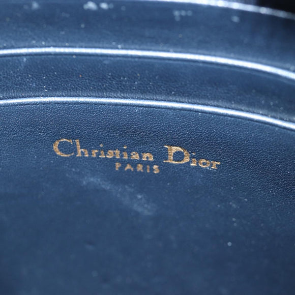 Christian Dior Oblique Jacquard Phone Shoulder Pouch Navy Gold Auth ar14186V