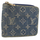LOUIS VUITTON Monogram Denim Mini Zippy Wallet Blue M95342 LV Auth ar14193A-1