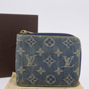 LOUIS VUITTON Monogram Denim Mini Zippy Wallet Blue M95342 LV Auth ar14193A-12