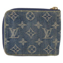 LOUIS VUITTON Monogram Denim Mini Zippy Wallet Blue M95342 LV Auth ar14193A-3