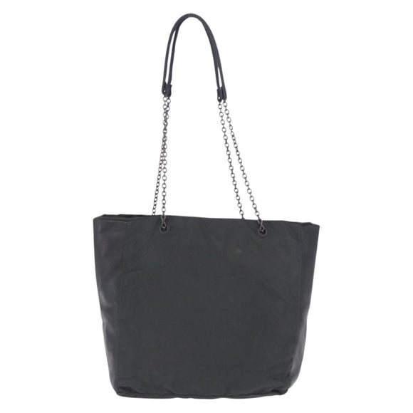 PRADA Chain Tote Bag Nylon Green Auth ar14194