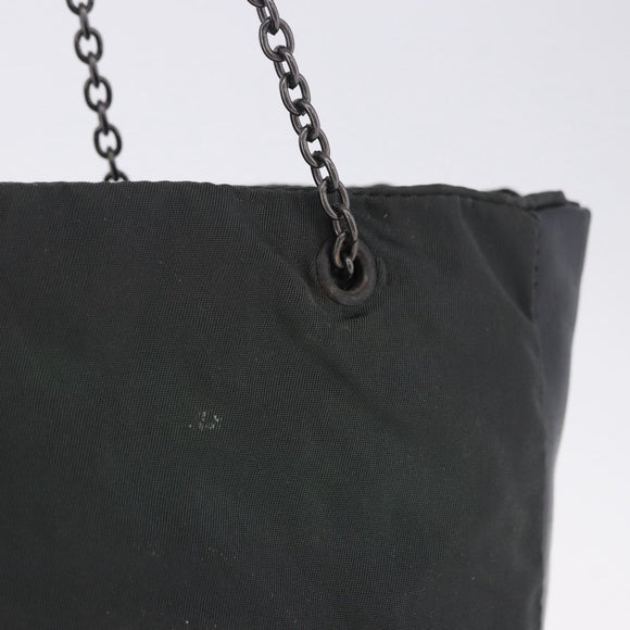PRADA Chain Tote Bag Nylon Green Auth ar14194