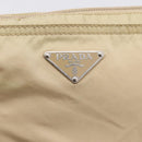 PRADA Shoulder Bag Nylon Beige Silver Auth ar14195-18
