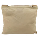 PRADA Shoulder Bag Nylon Beige Silver Auth ar14195-2