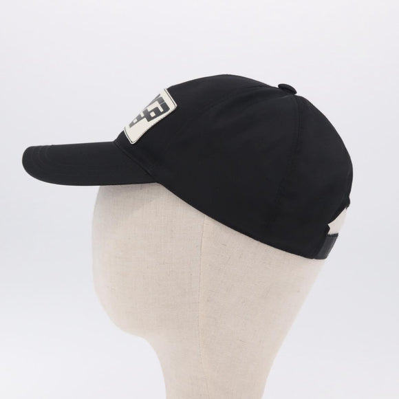 PRADA Cap Nylon Black White Auth ar14198