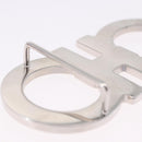 Salvatore Ferragamo Gancini Buckles Metal White Silver Auth ar14199-13