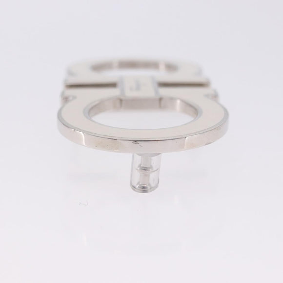 Salvatore Ferragamo Gancini Buckles Metal White Silver Auth ar14199