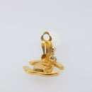 CHANEL Earring Metal Gold Tone White CC Auth ar14207-5